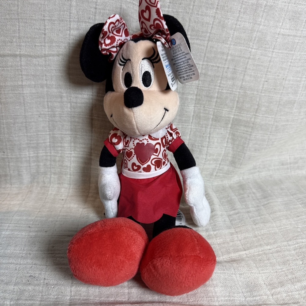 Disney Minnie Mouse Valentine’s Day Plush 10 Inch Red Heart Dress 2433KM01